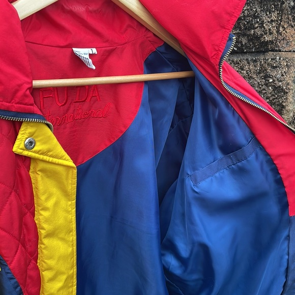 VINTAGE RARE COLORBLOCK FUDA JACKET 100% Silk - Picture 6 of 7